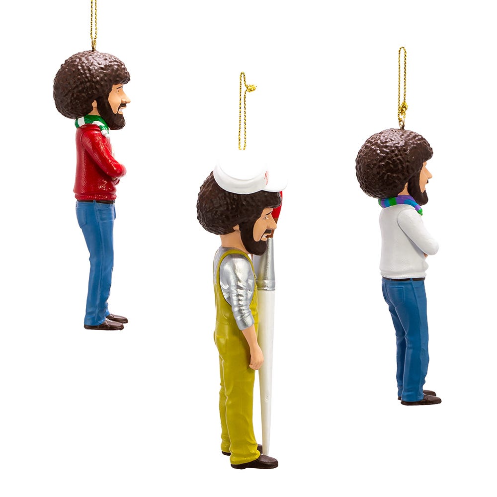 Kurt Adler 5-Inch Bob Ross® Blow Mold Ornaments, 3-Piece Set